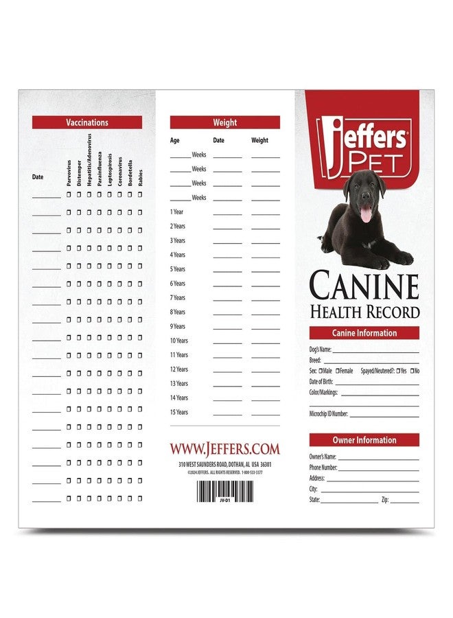 Jeffers Canine Health Records, 25 Pack - Image 3